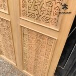 Handmade Cedar Sliding Barn Door: Carved Moroccan Design - Image 4