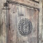 Moroccan Sliding Door: Moorish Carved Wood, Custom Made - Image 4