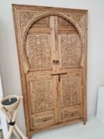 Hand-Carved Moroccan Berber Door: Vintage Moorish Wooden Entryway - Image 4