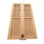 Handmade Cedar Sliding Barn Door: Carved Moroccan Design - Image 3
