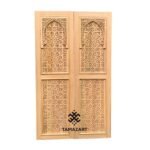 Handmade Cedar Sliding Barn Door: Carved Moroccan Design